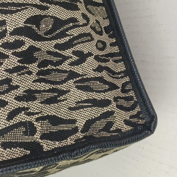 Striking Black & Tan Leopard Print Graphic Oversized Tote Carry All Weekender! - Picture 7 of 14